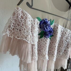 Tadashi Shoji White Lace Top